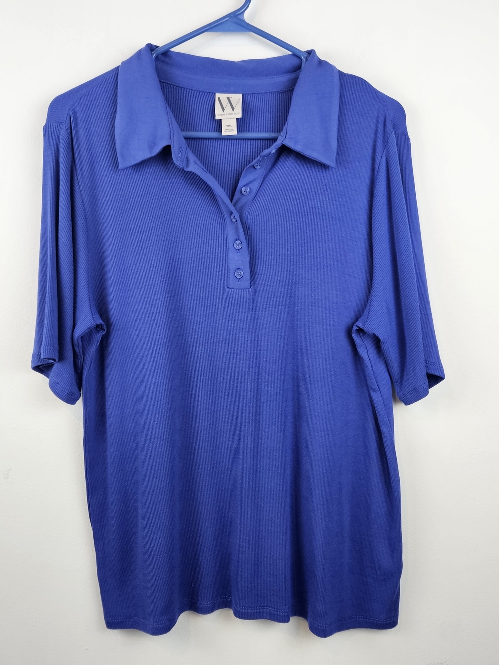 Woolrich Women's Bright Royal Blue Button-Down Polo Shirt